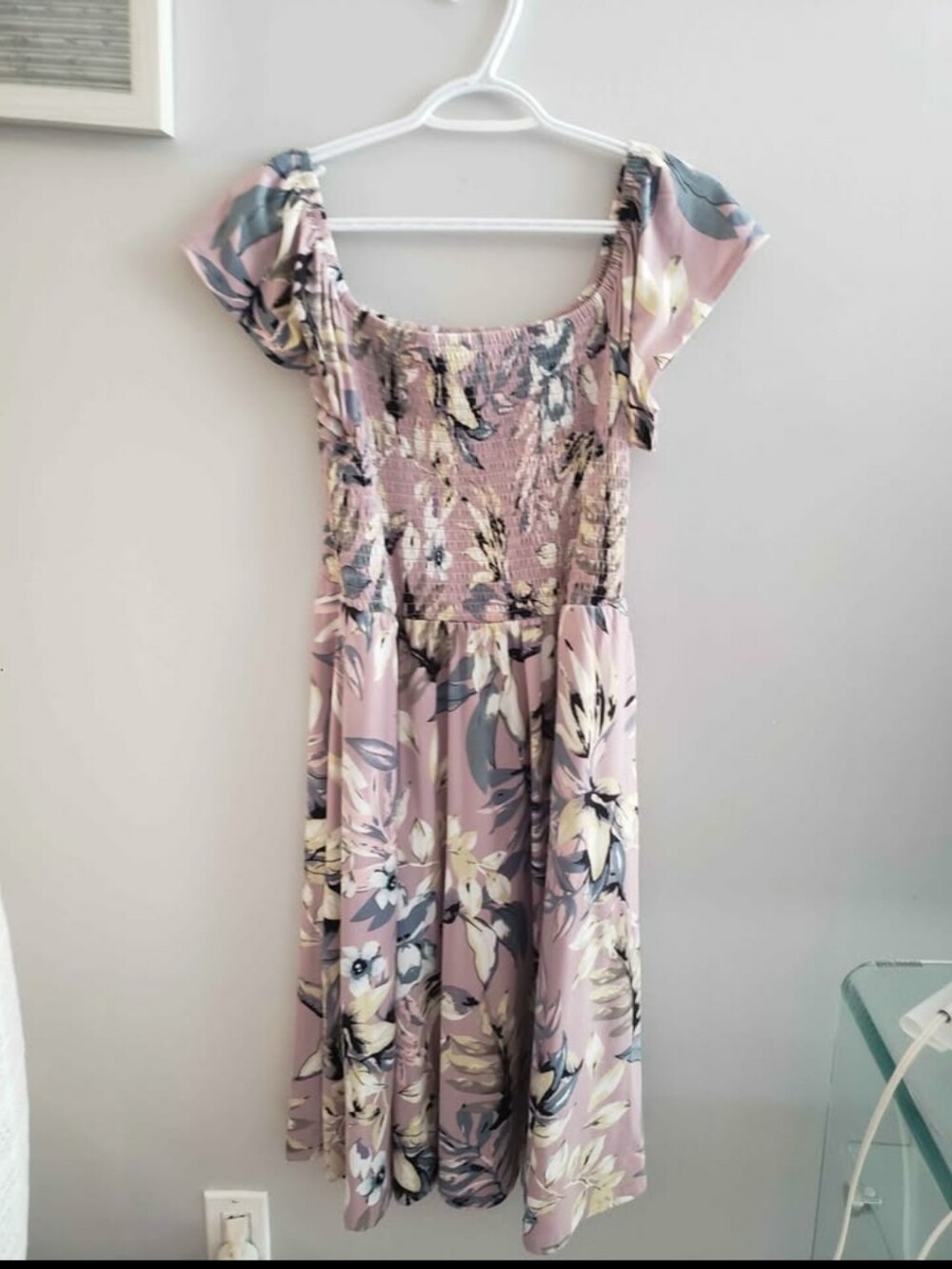 Kismet Lavender Floral Smocked Midi Dress